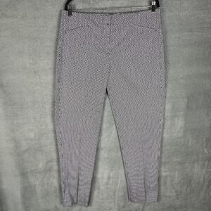 J Jill Pants Womens 12T Black Pattern Tapered Stretch Preppy Career Mid Rise